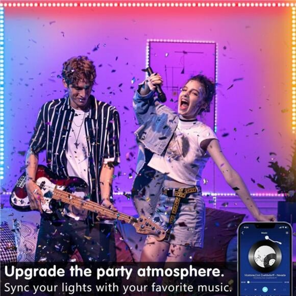 100ft LED Strip Lights Color Changing Music Sync App Control Lights for Bedroom - Picture 2 of 8